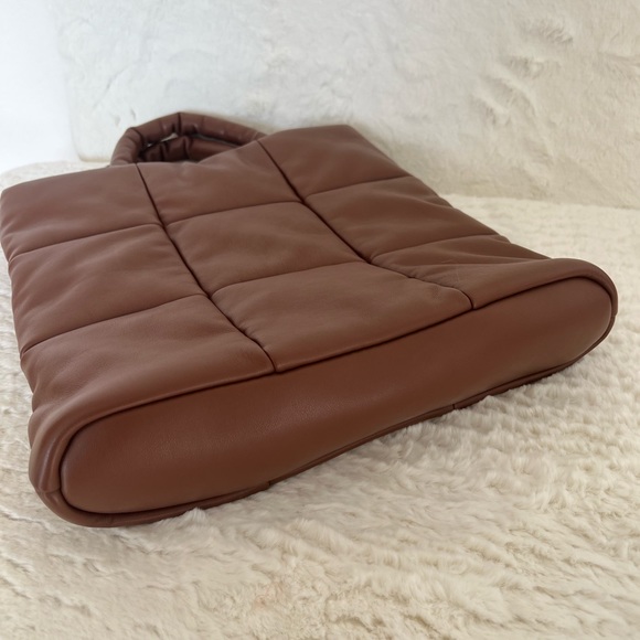 Aqua Faux Leather Quilted Dark Brown Hand/Crossbody Bag NEW - Picture 7 of 10